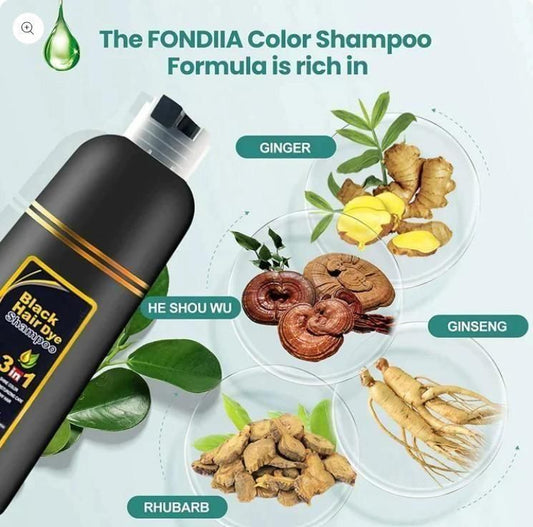 Unisex Instant Black Herbal Hair Dye Shampoo for Grey Hair Shampoo Buy 1 Get 1