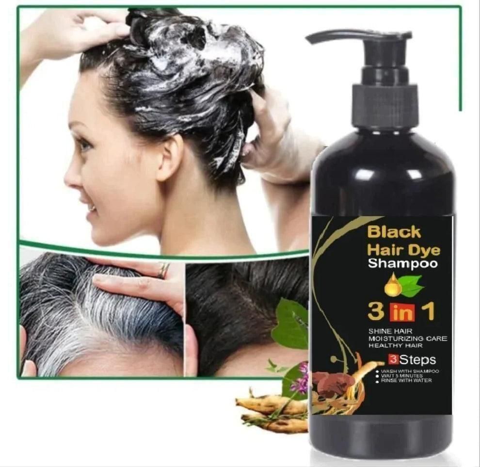 Unisex Instant Black Herbal Hair Dye Shampoo for Grey Hair Shampoo Buy 1 Get 1