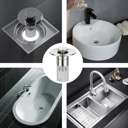 Sink Hair Filter – Stainless Steel Removable Drain Stopper Plug (Pack of 1)
