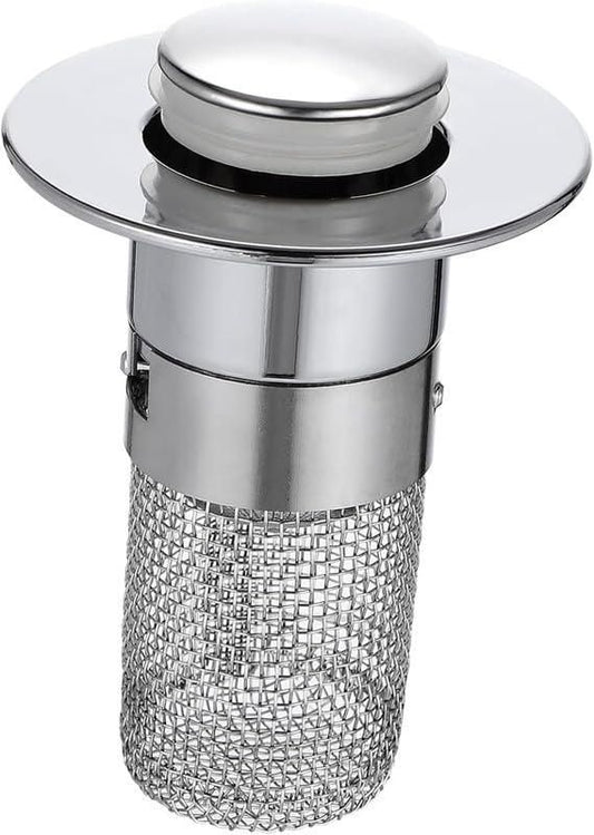 Sink Hair Filter – Stainless Steel Removable Drain Stopper Plug (Pack of 1)