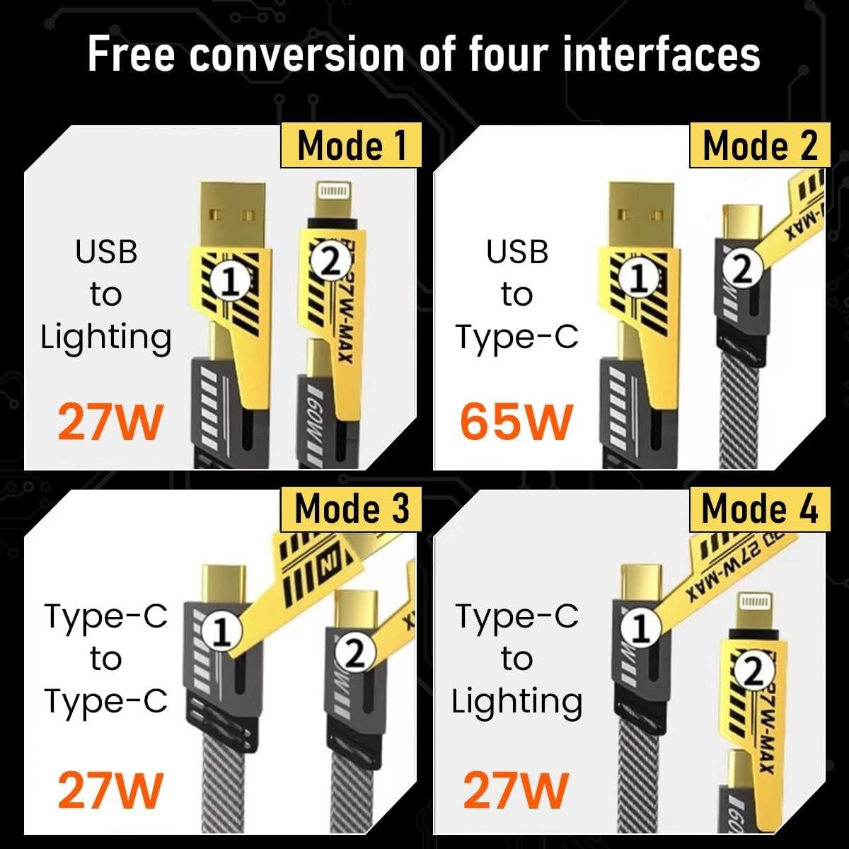 USB-C Cable Lightning Cable 4-in-1 – Universal Fast Charging & Data Cable