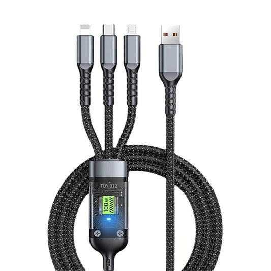 3-in-1 Fast Charging Cable – USB Type-C, Micro USB & Lightning