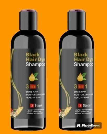 Unisex Instant Black Herbal Hair Dye Shampoo for Grey Hair Shampoo Buy 1 Get 1