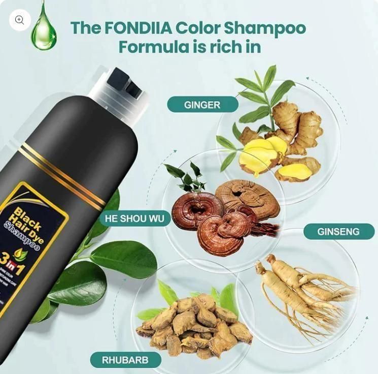 Unisex Instant Black Herbal Hair Dye Shampoo for Grey Hair Shampoo Buy 1 Get 1