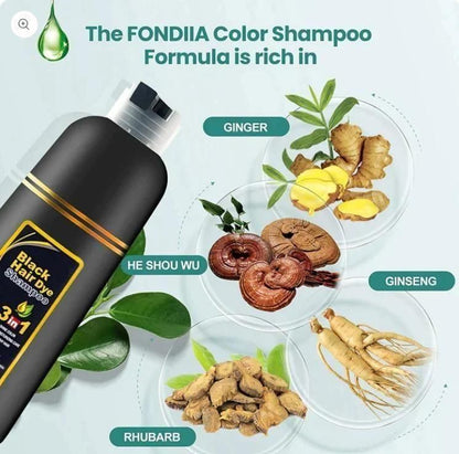 Unisex Instant Black Herbal Hair Dye Shampoo for Grey Hair Shampoo Buy 1 Get 1